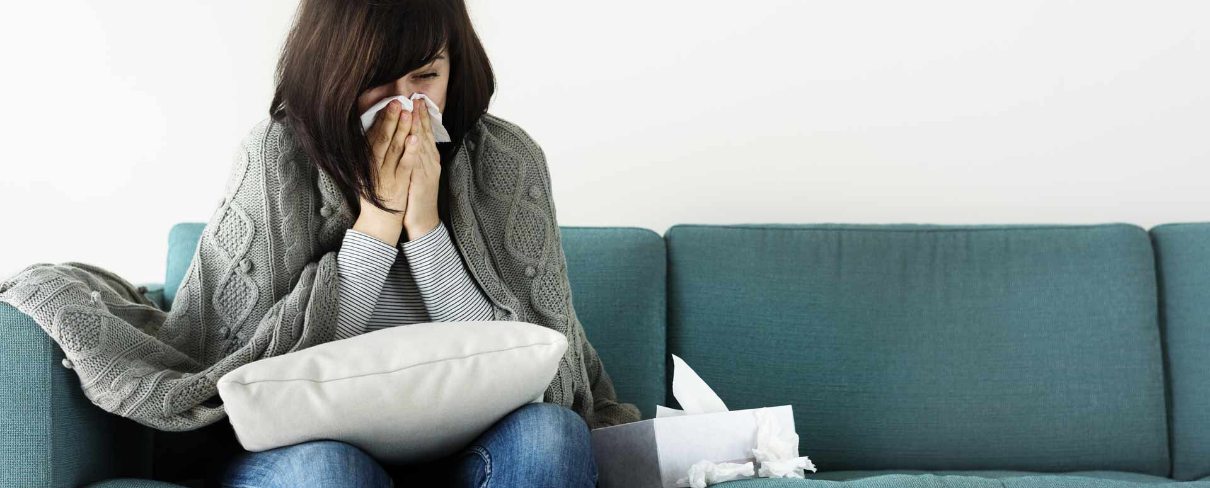 decorative image representing an unwell person unfit to work